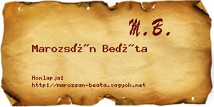 Marozsán Beáta névjegykártya