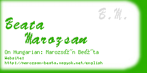 beata marozsan business card